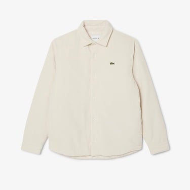  Lacoste Erkek Relaxed Fit Kadife Krem Dış Gömlek