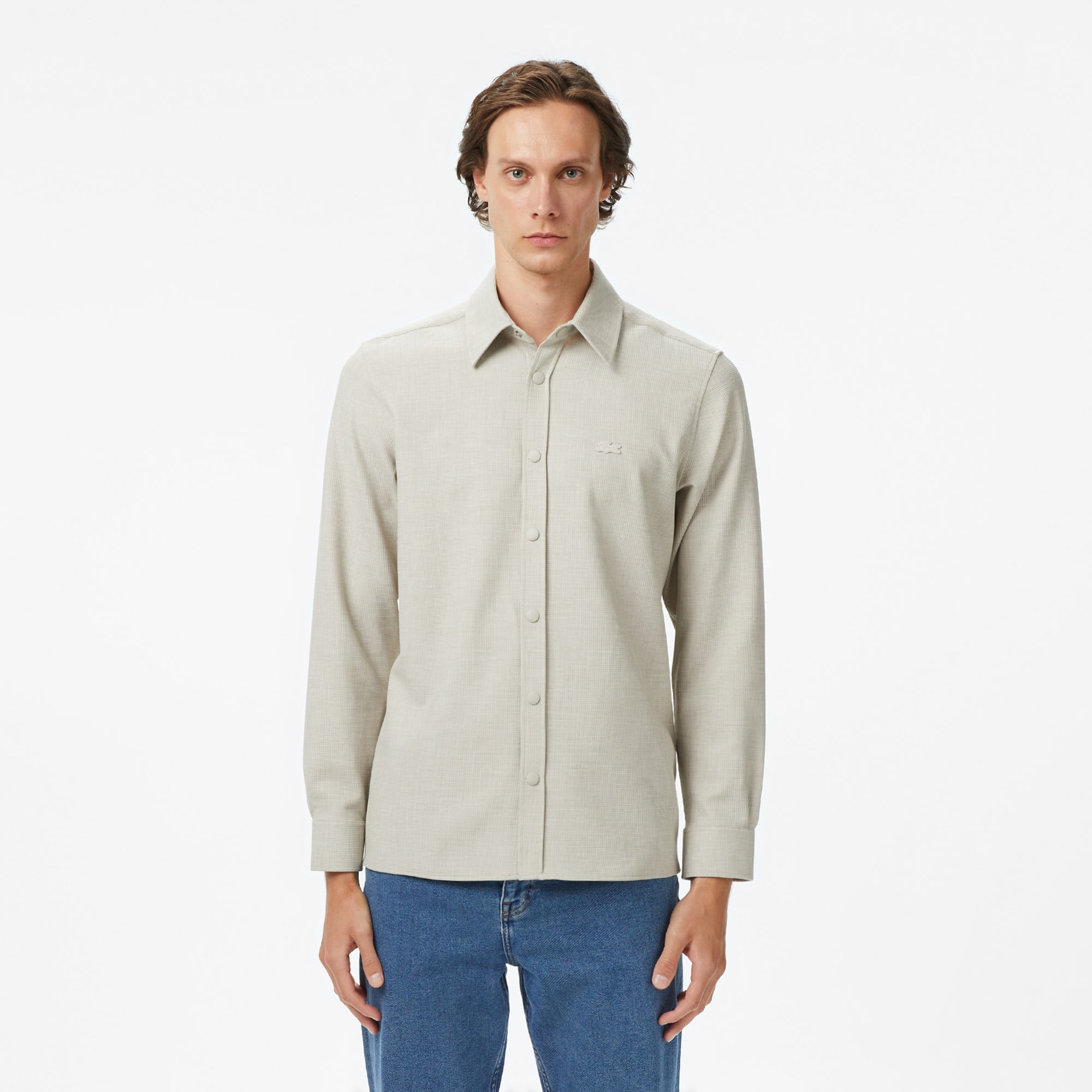  Lacoste Erkek Regular Fit Bej Gömlek