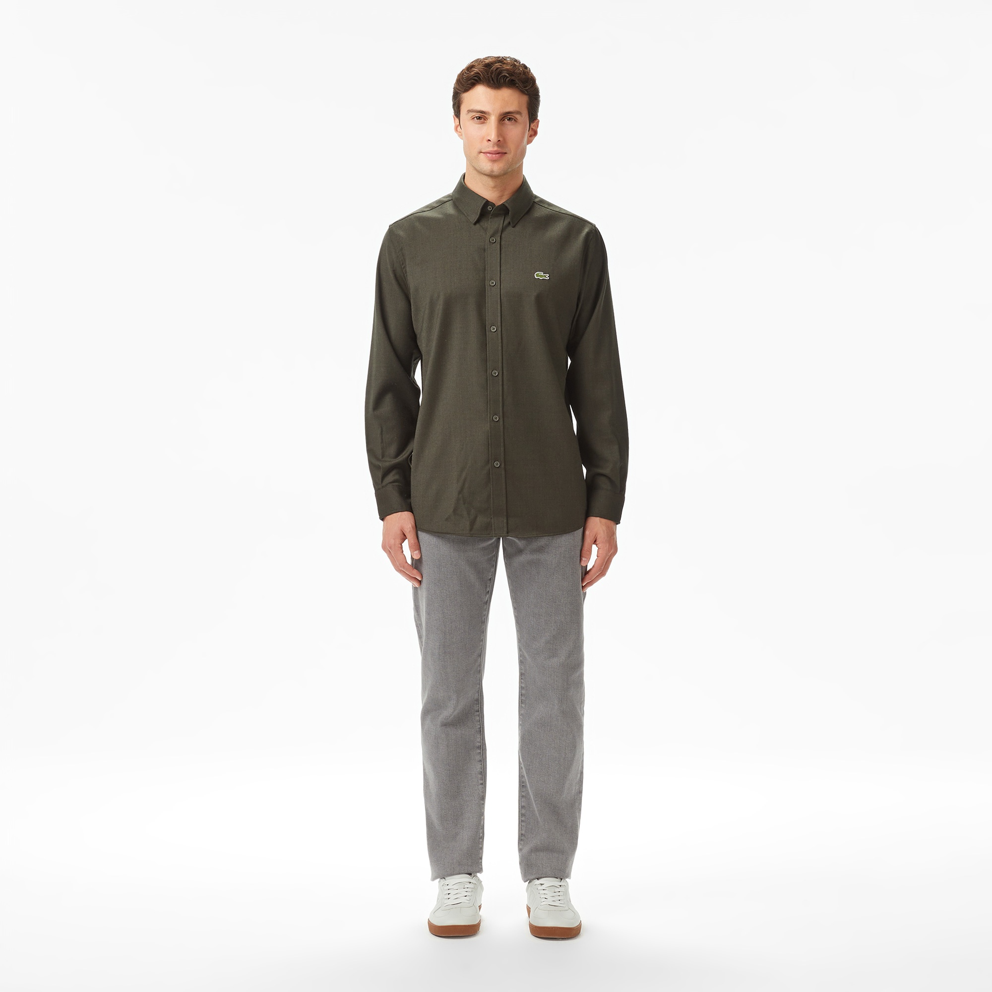 Lacoste Erkek Regular Fit Koyu Yeşil Gömlek