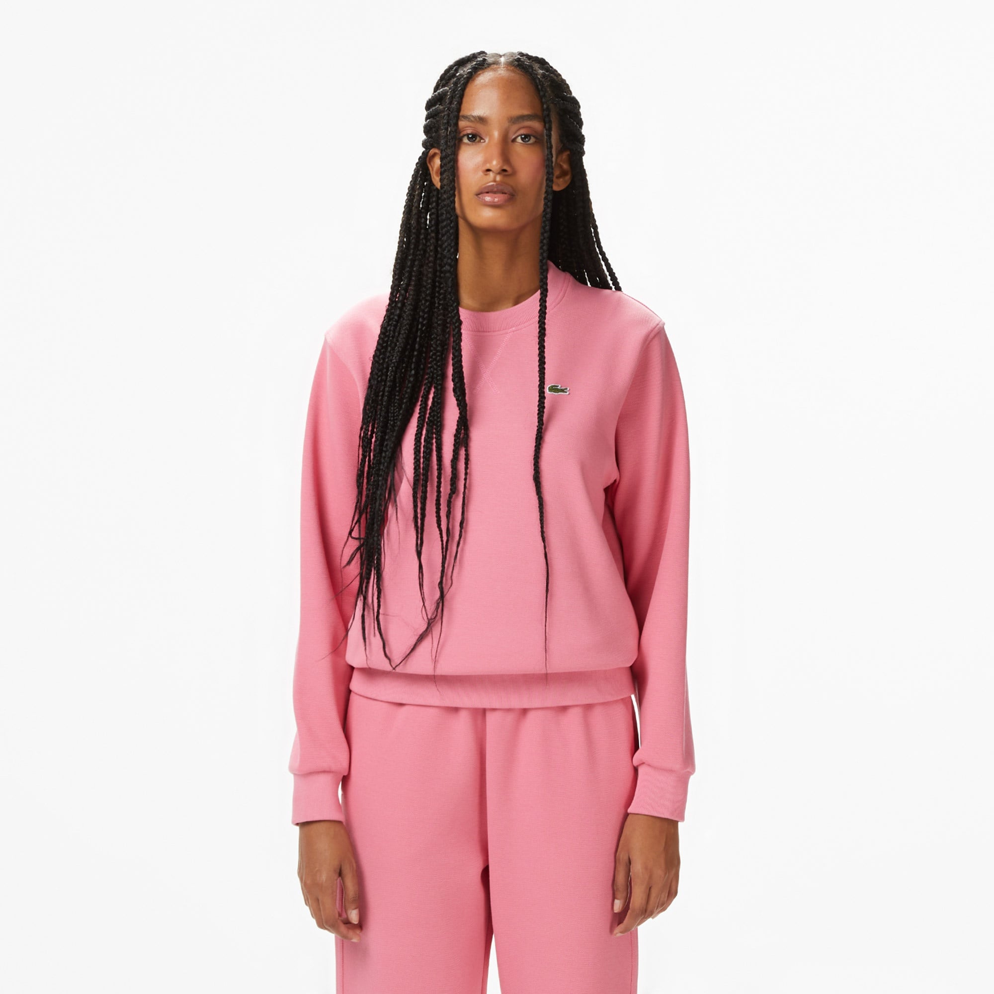 Lacoste Kadın Relaxed Fit Bisiklet Yaka Pembe Sweatshirt