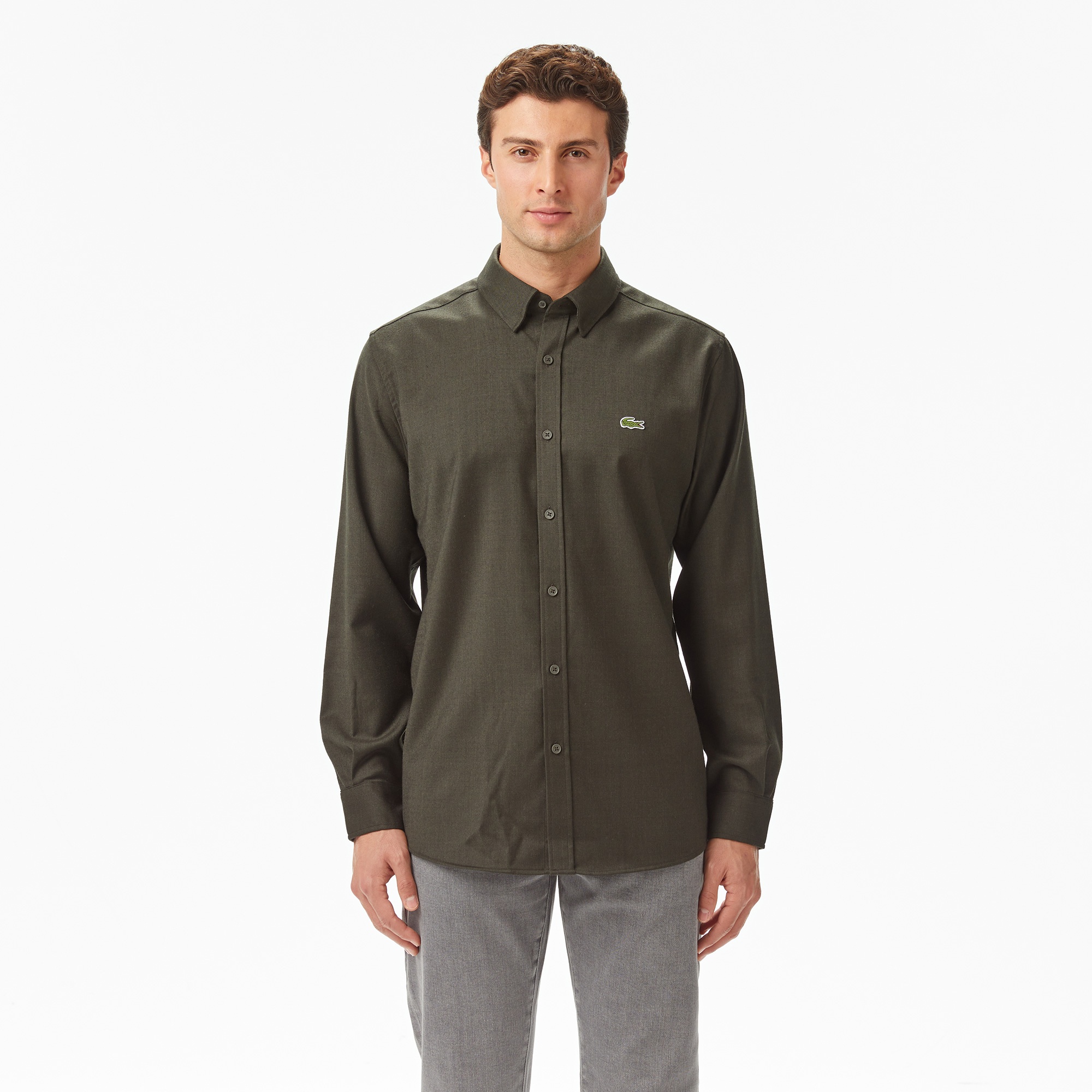 Lacoste Erkek Regular Fit Koyu Yeşil Gömlek