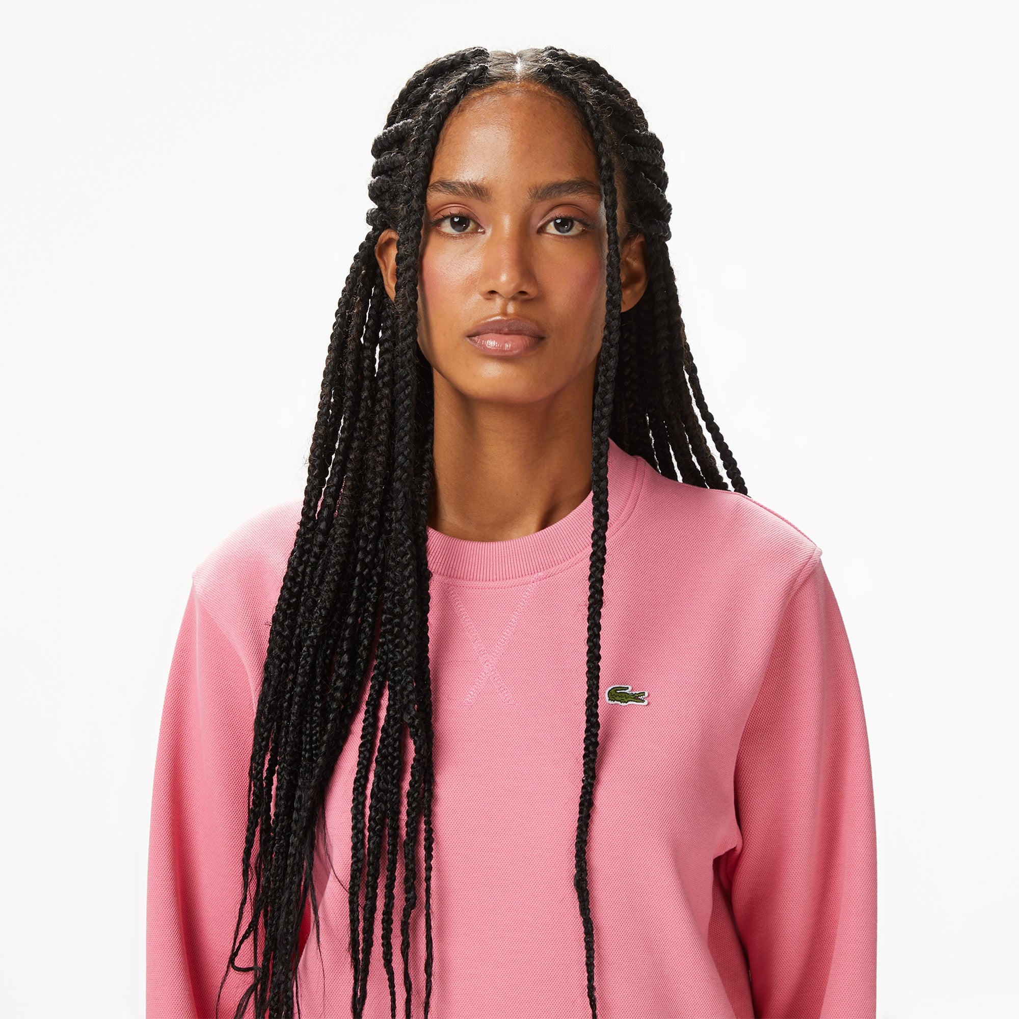 Lacoste Kadın Relaxed Fit Bisiklet Yaka Pembe Sweatshirt
