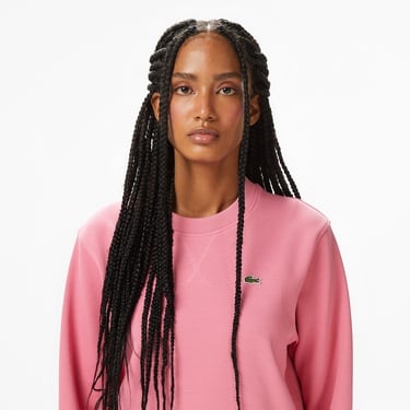  Lacoste Kadın Relaxed Fit Bisiklet Yaka Pembe Sweatshirt