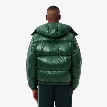  Erkek Relaxed Fit Kapüşonlu Yeşil Mont