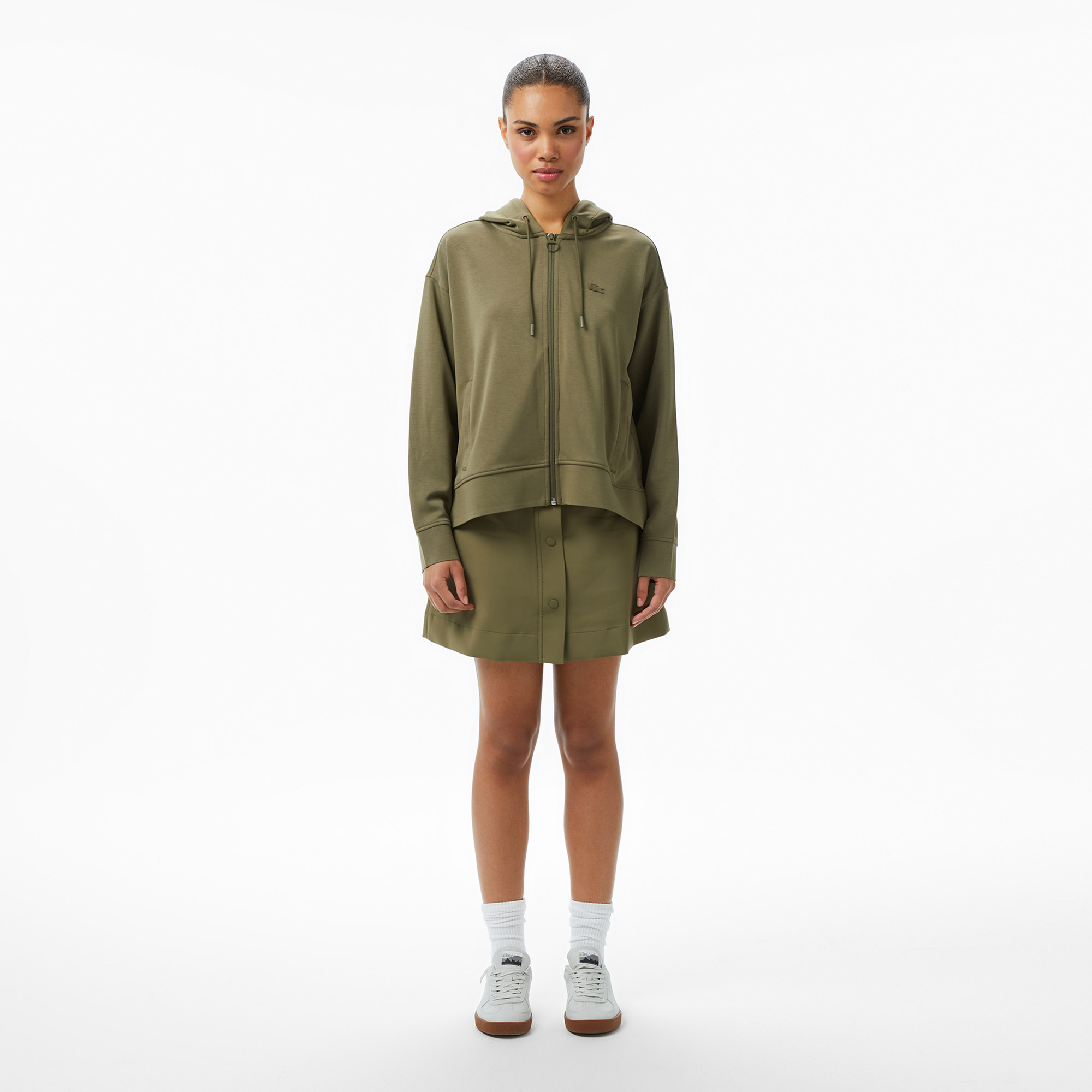  Lacoste Kadın Classic Fit Haki Etek