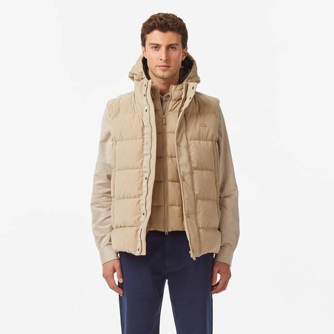  Erkek Kapüşonlu Açık Kahverengi Yelek