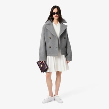  Lacoste Kadın Relaxed Fit Kısa Kollu Polo Yaka Beyaz Elbise