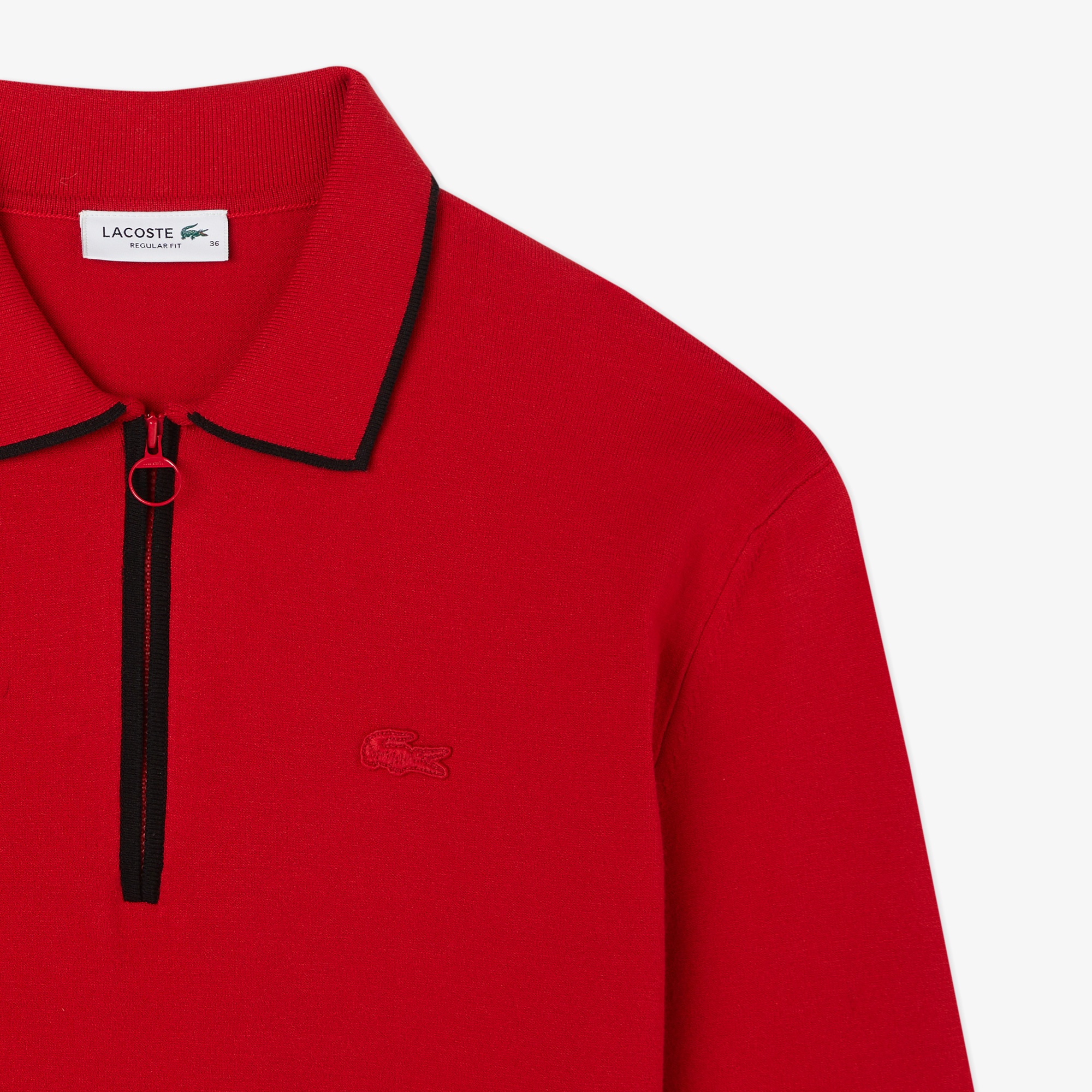 Lacoste Kadın Regular Fit Polo Yaka Kırmızı Kazak