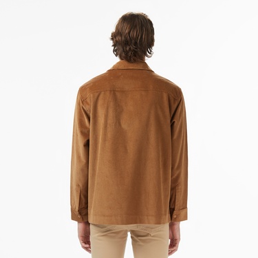  Lacoste Erkek Relaxed Fit Fermuarlı Kahverengi Dış Gömlek