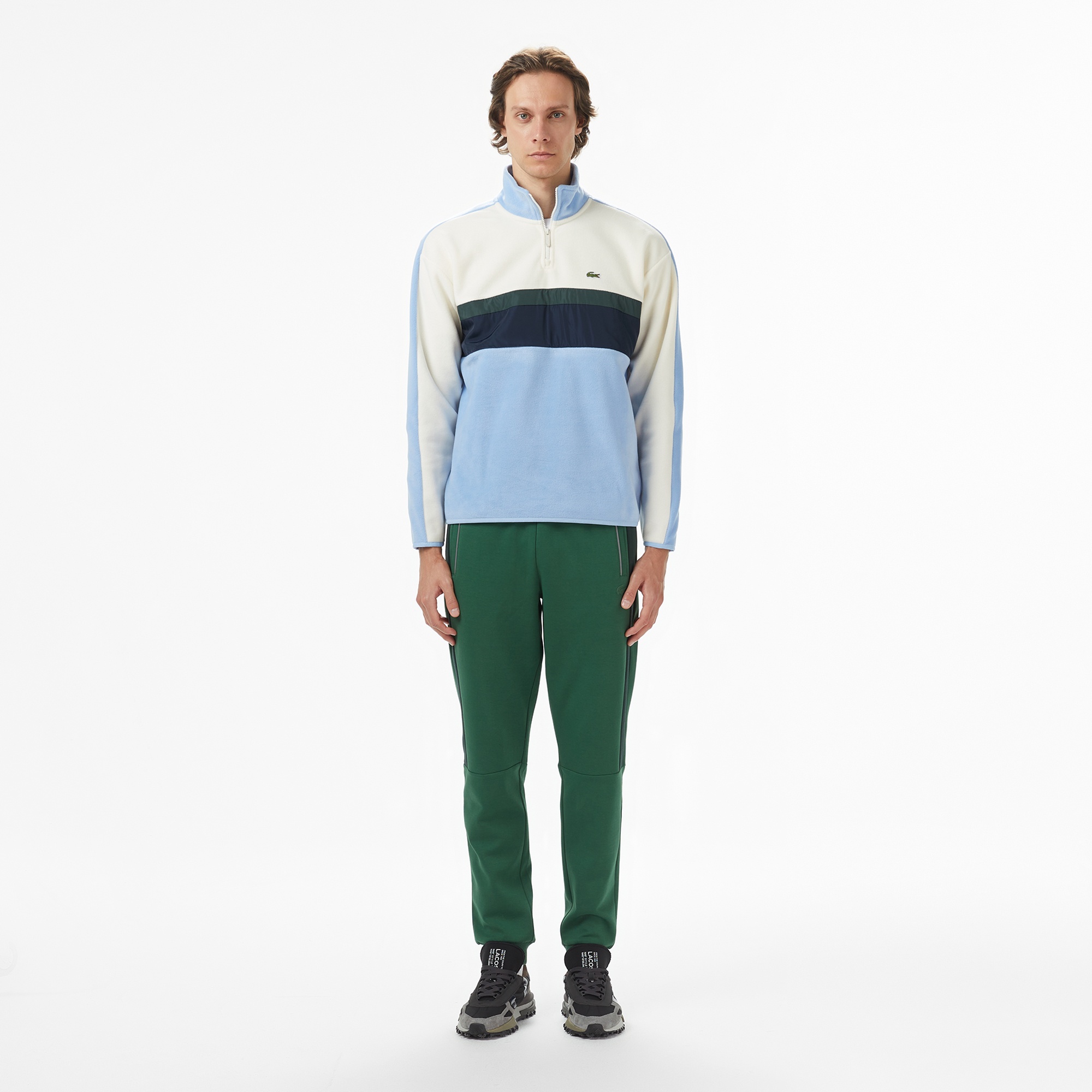 Lacoste Erkek Loose Fit Renk Bloklu Açık Mavi Sweatshirt