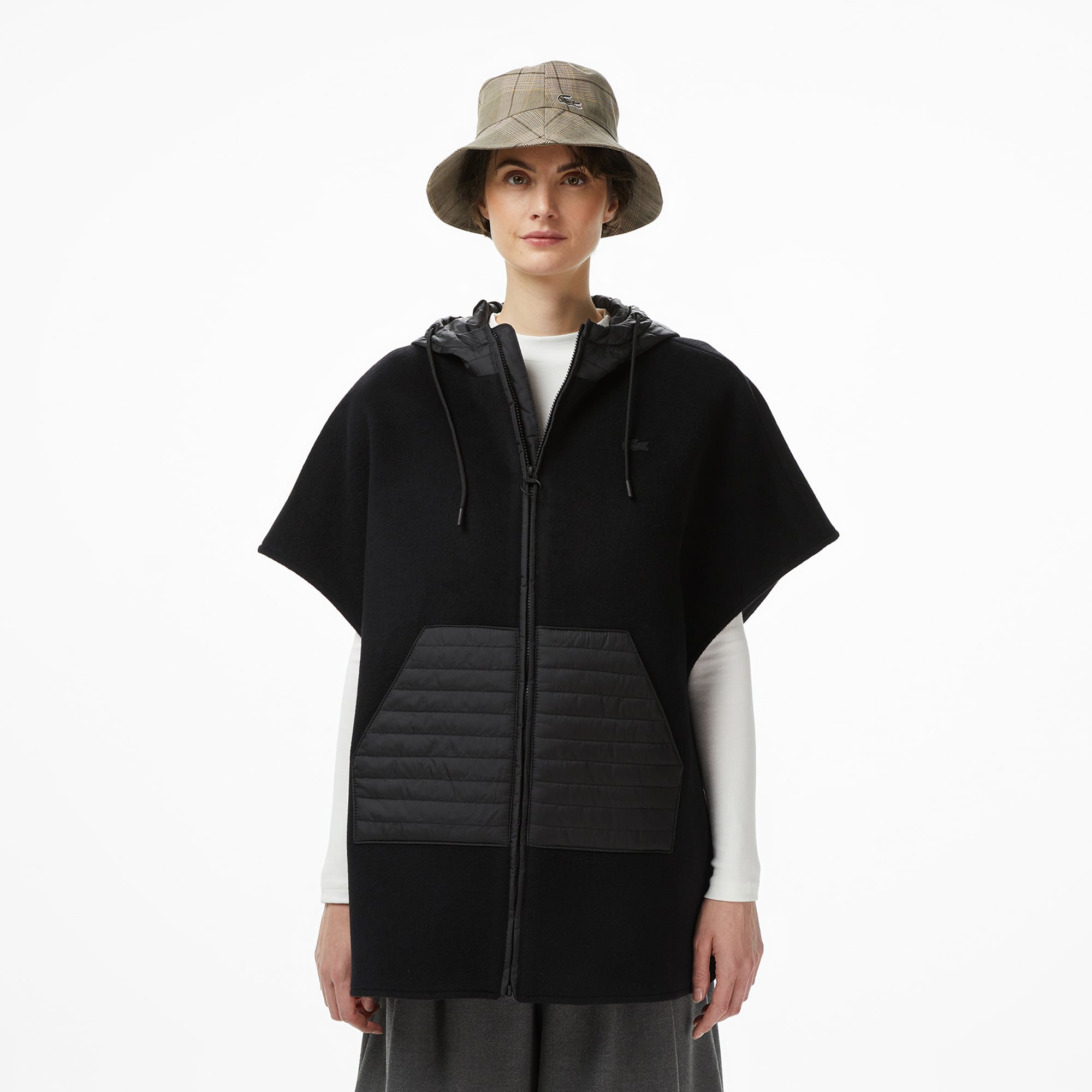  Lacoste Kadın Kapüşonlu Siyah Mont