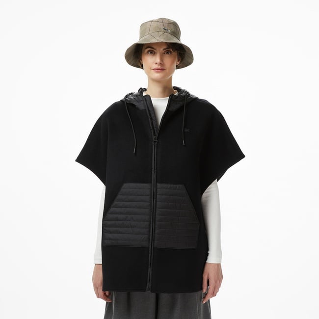  Lacoste Kadın Kapüşonlu Siyah Mont