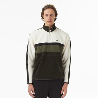  Lacoste Erkek Loose Fit Renk Bloklu Haki Sweatshirt