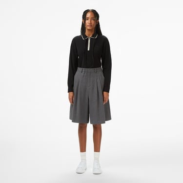  Lacoste Kadın Regular Fit Polo Yaka Siyah Kazak