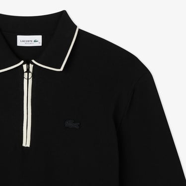  Lacoste Kadın Regular Fit Polo Yaka Siyah Kazak
