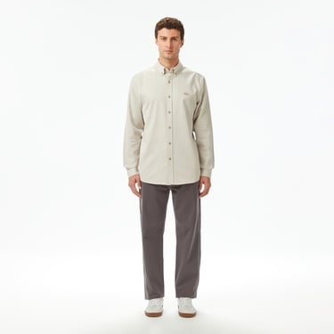  Lacoste Erkek Regular Fit Düğmeli Yaka Bej Gömlek