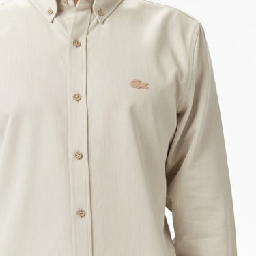  Lacoste Erkek Regular Fit Düğmeli Yaka Bej Gömlek