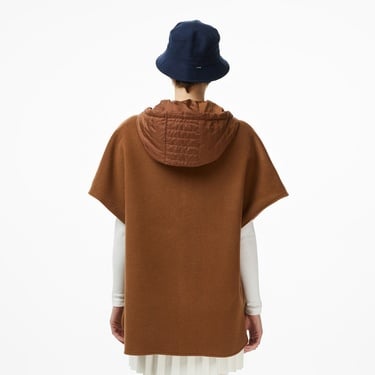  Lacoste Kadın Kapüşonlu Açık Kahverengi Mont