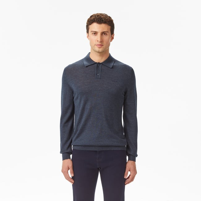  Lacoste Erkek Classic Fit Polo Yaka Lacivert Kazak