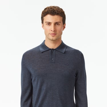  Lacoste Erkek Classic Fit Polo Yaka Lacivert Kazak