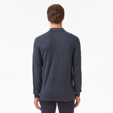  Lacoste Erkek Classic Fit Polo Yaka Lacivert Kazak