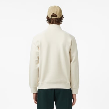  Lacoste Erkek Classic Fit Yarım Fermuarlı Krem Sweatshirt