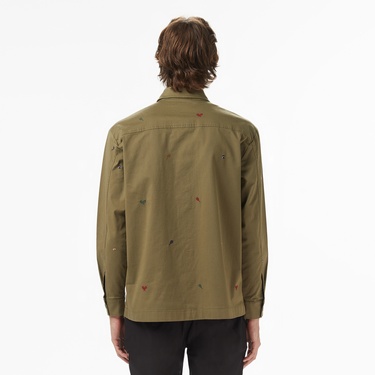  Lacoste Erkek Regular Fit Desenli Haki Gömlek