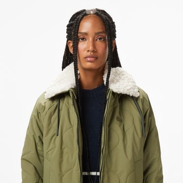  Lacoste Kadın Gömlek Yaka Baskılı Haki Ceket