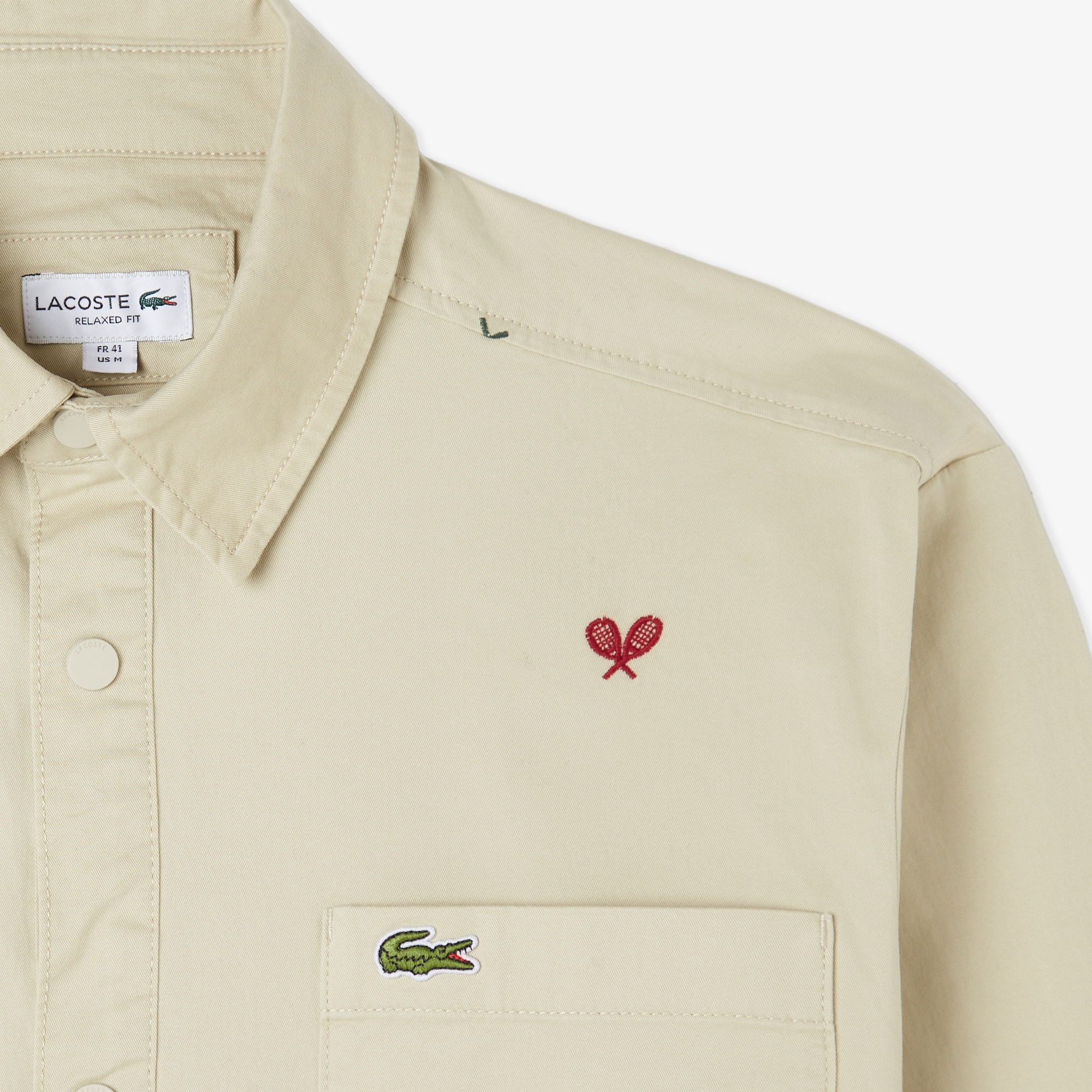 Lacoste Erkek Regular Fit Desenli Bej Gömlek