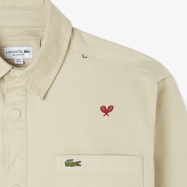  Lacoste Erkek Regular Fit Desenli Bej Gömlek