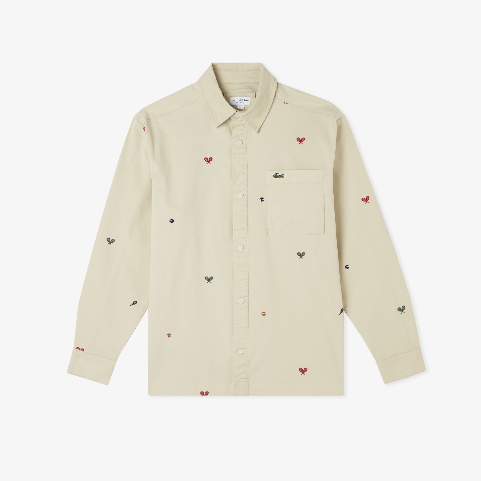 Lacoste Erkek Regular Fit Desenli Bej Gömlek