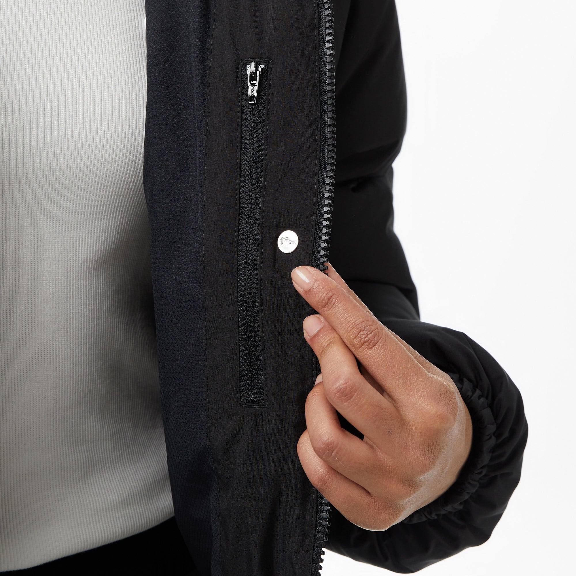 Kadın Kapüşonlu Siyah Mont