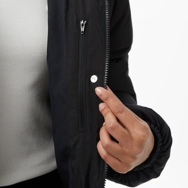  Kadın Kapüşonlu Siyah Mont