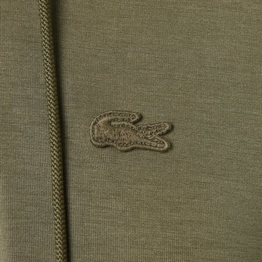  Lacoste Kadın Relaxed Fit Kapüşonlu Haki Sweatshirt