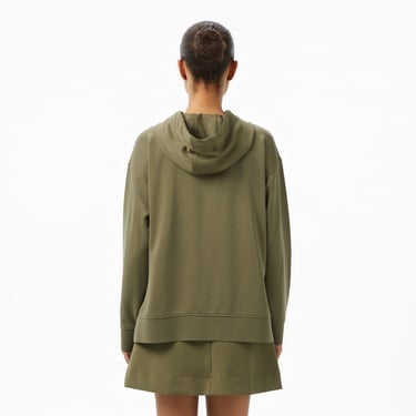  Lacoste Kadın Relaxed Fit Kapüşonlu Haki Sweatshirt