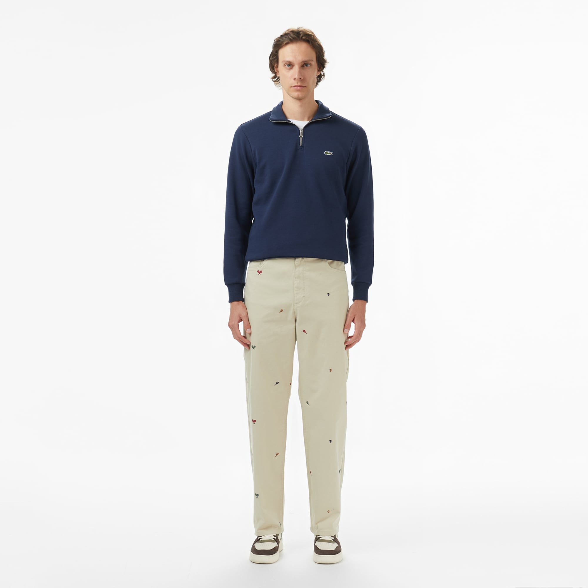  Lacoste Erkek Relaxed Fit Bej Pantolon