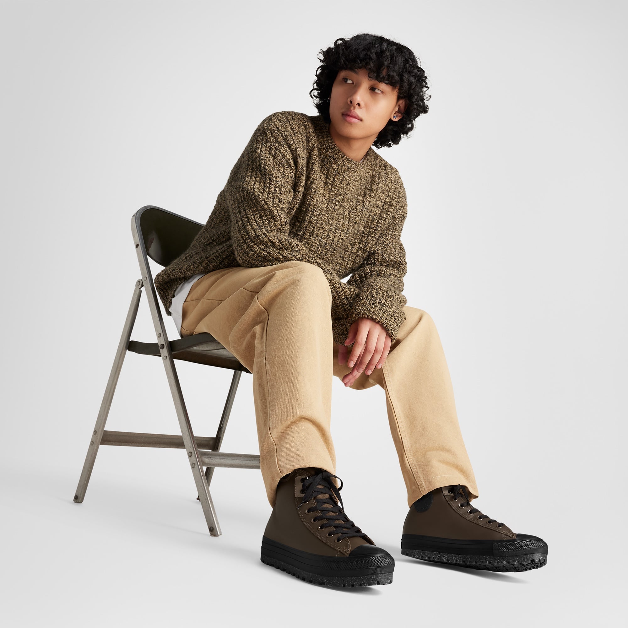 Converse Chuck Taylor All Star City Trek Unisex Kahverengi Deri Su Geçirmez Bot