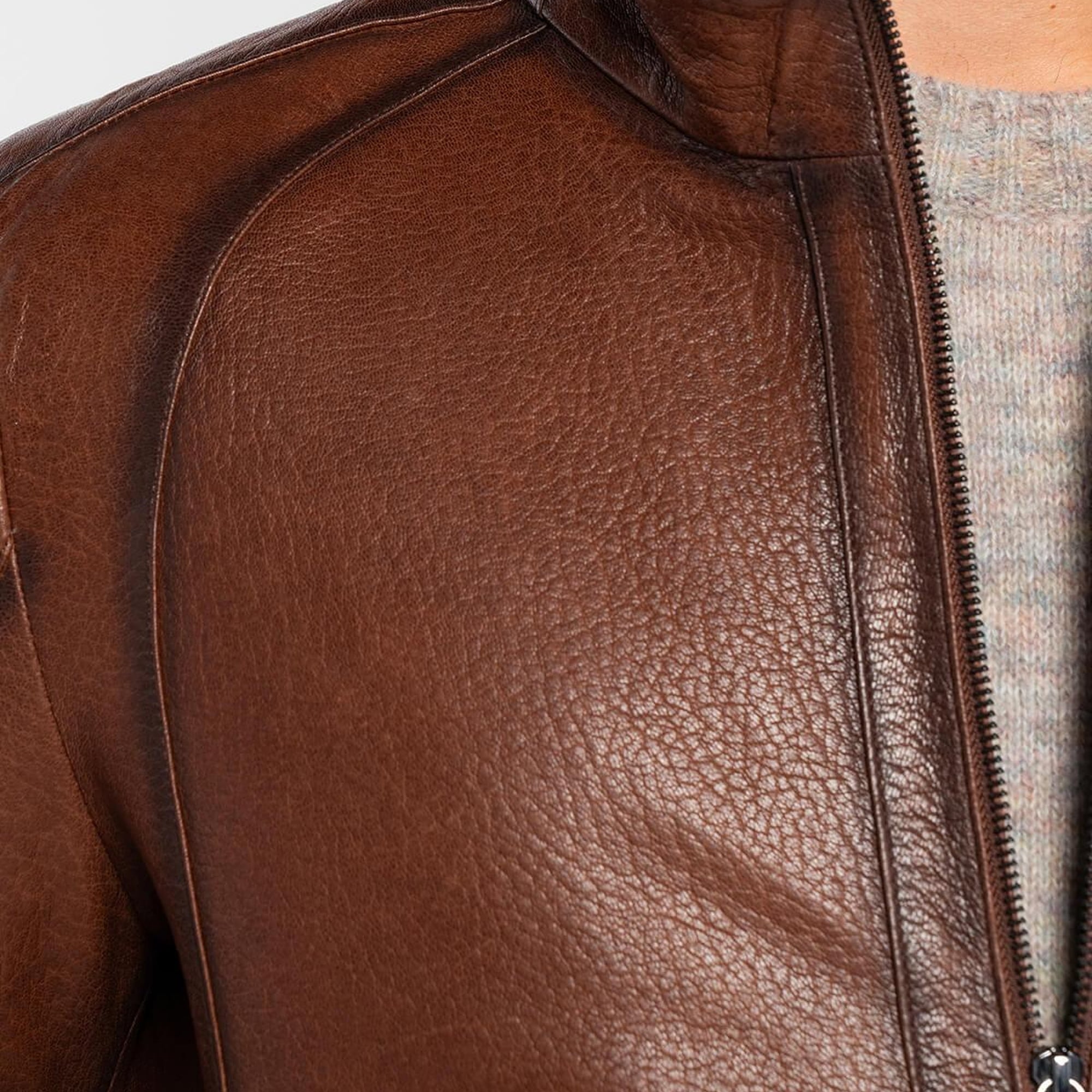 Tamer Tanca Erkek Hakiki Deri Kahverengi Deri Mont