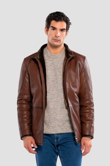  Tamer Tanca Erkek Hakiki Deri Kahverengi Deri Mont