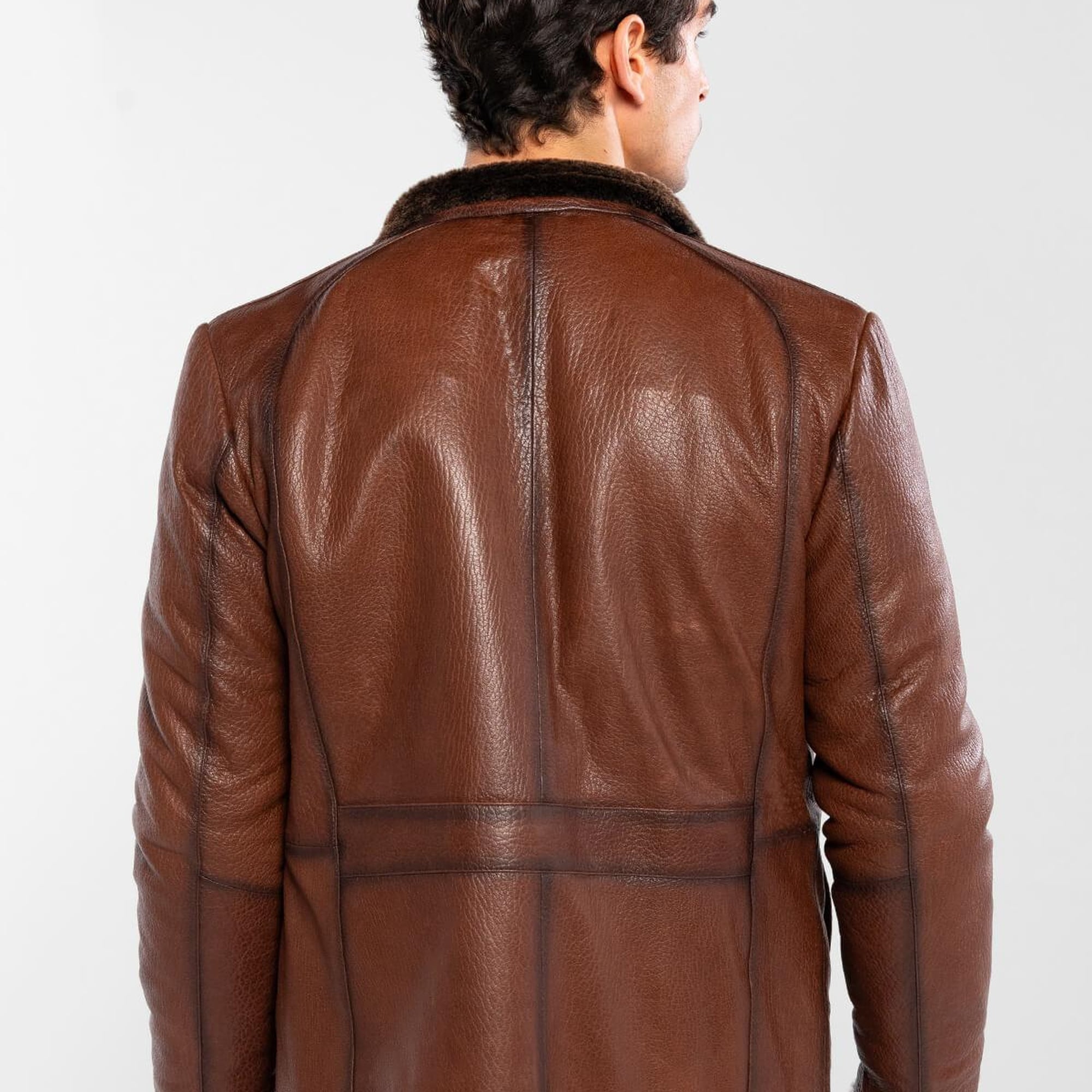 Tamer Tanca Erkek Hakiki Deri Kahverengi Deri Mont