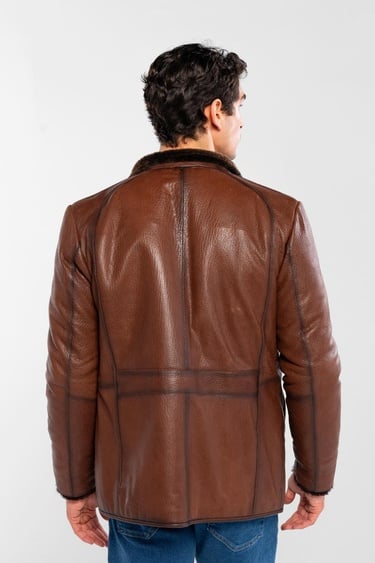  Tamer Tanca Erkek Hakiki Deri Kahverengi Deri Mont