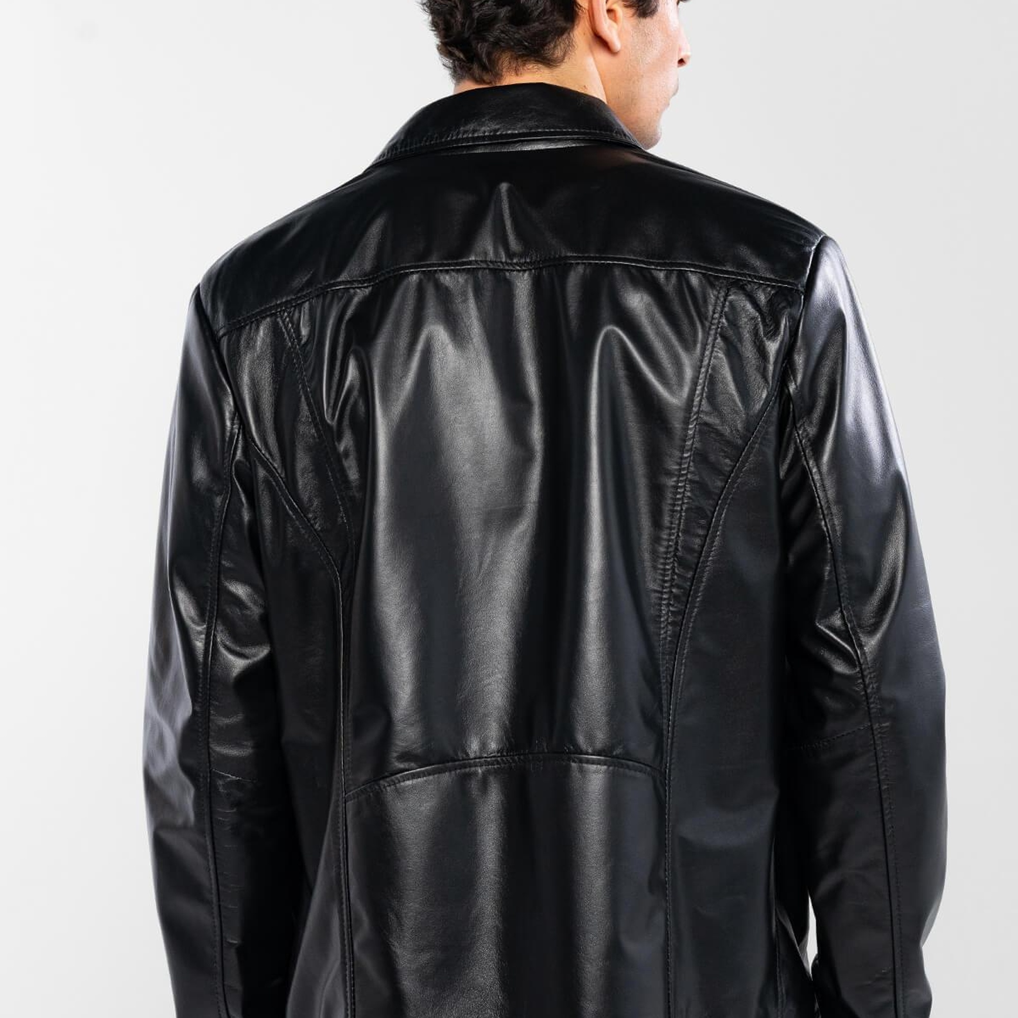 Tamer Tanca Erkek Hakiki Deri Siyah Deri Mont