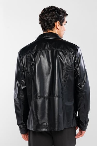  Tamer Tanca Erkek Hakiki Deri Siyah Deri Mont