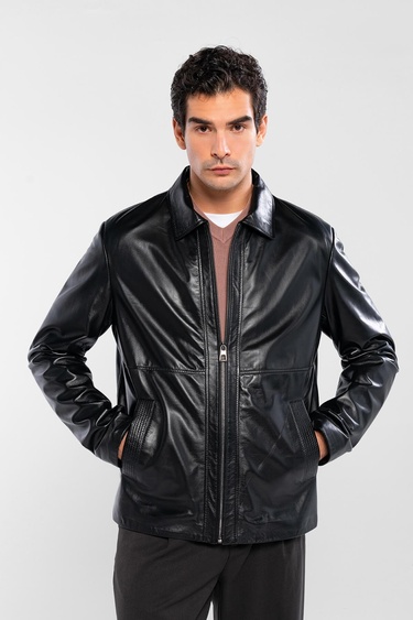  Tamer Tanca Erkek Hakiki Deri Siyah Deri Mont