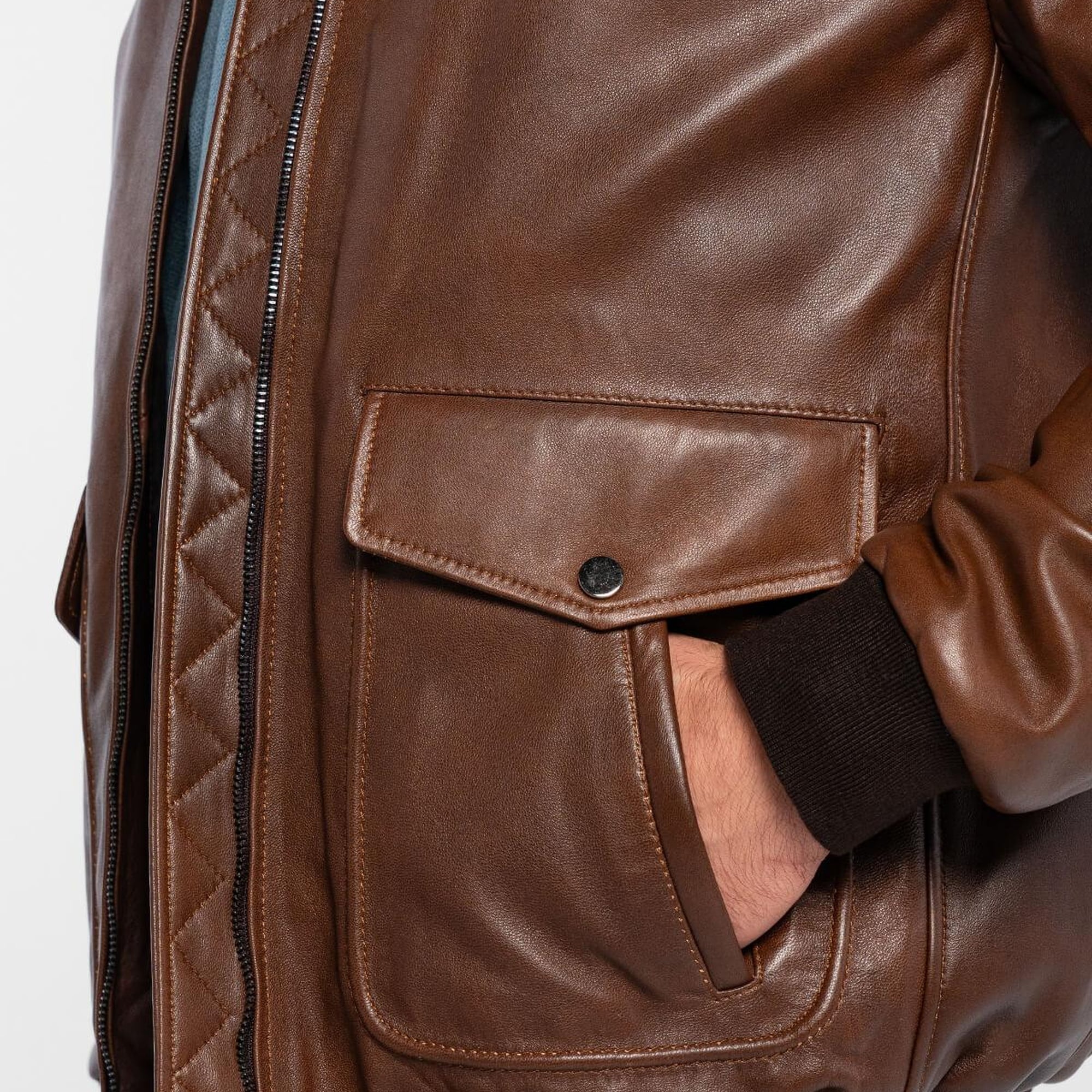 Tamer Tanca Erkek Hakiki Deri Fındık Deri Mont