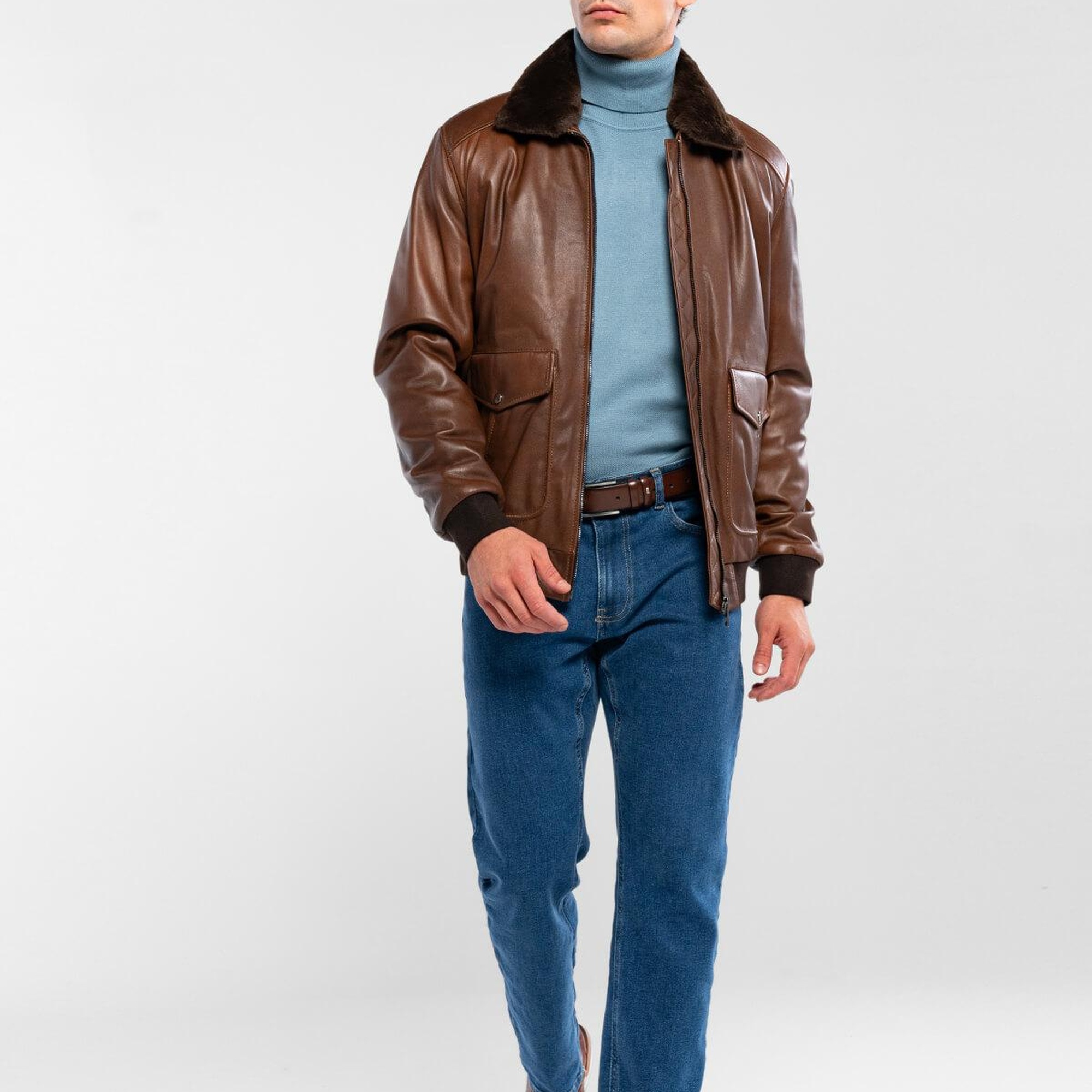 Tamer Tanca Erkek Hakiki Deri Fındık Deri Mont