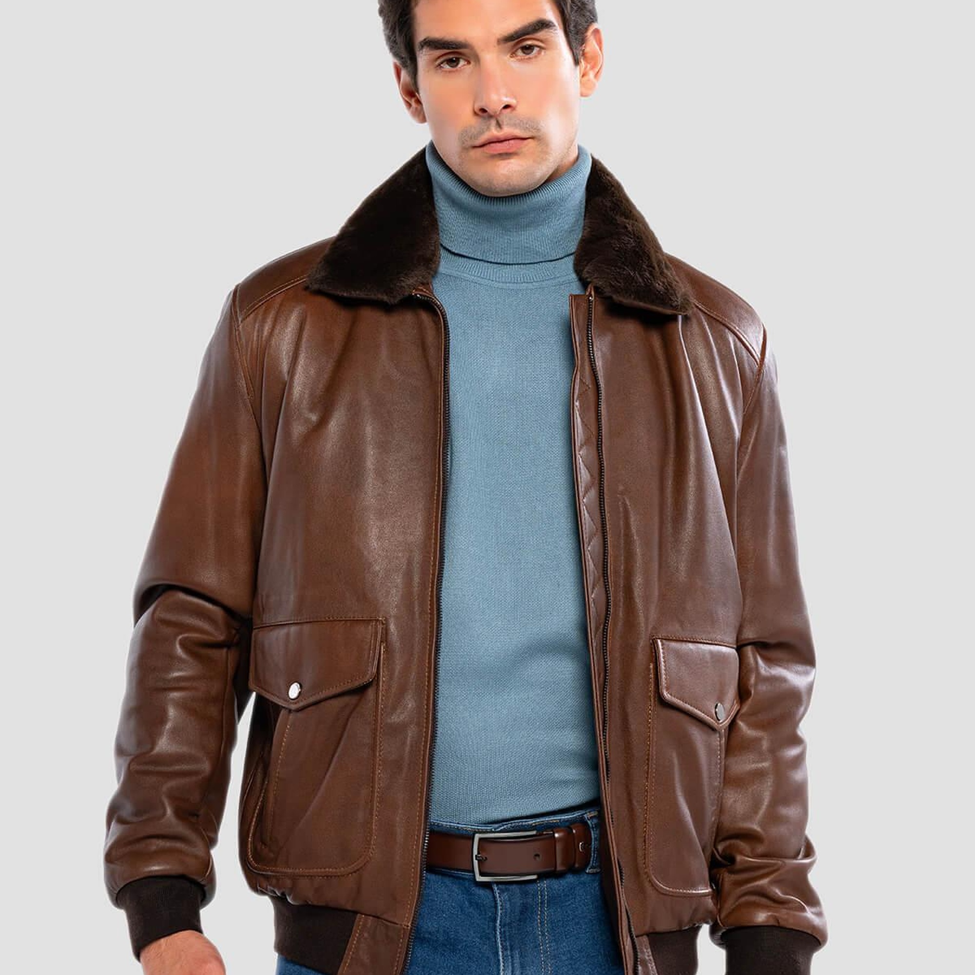 Tamer Tanca Erkek Hakiki Deri Fındık Deri Mont