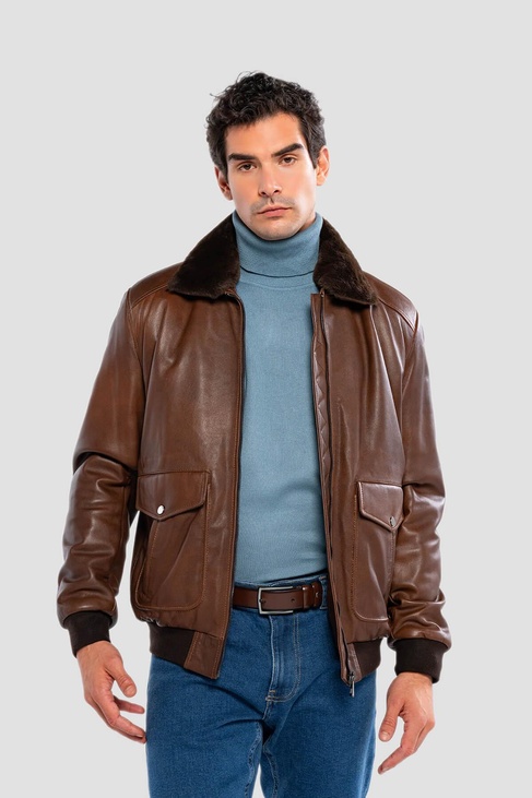  Tamer Tanca Erkek Hakiki Deri Fındık Deri Mont