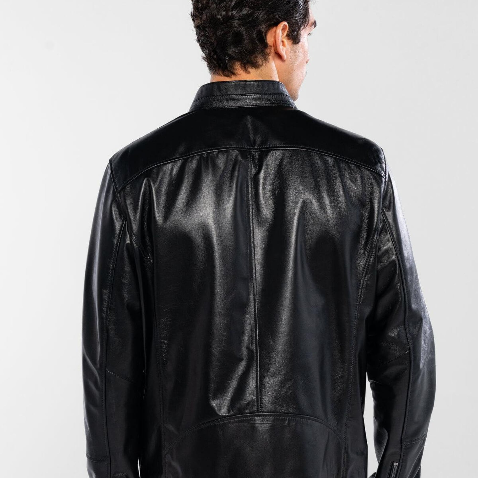 Tamer Tanca Erkek Hakiki Deri Siyah Deri Mont