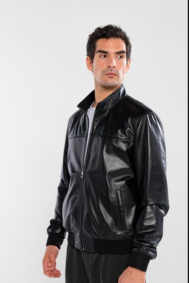  Tamer Tanca Erkek Hakiki Deri Siyah Deri Mont